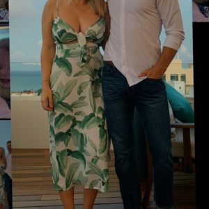 Show me your mumu palm leaf maxi dress